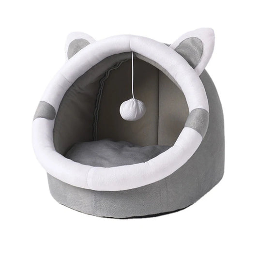 Cat Half Enclosed House Sleeping Bed